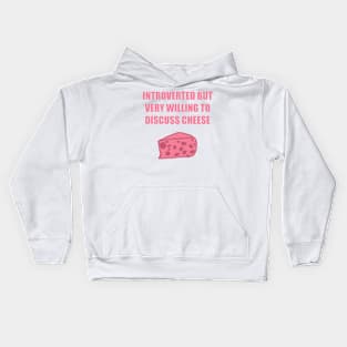 Introverted Cheese Please Pink Version Kids Hoodie